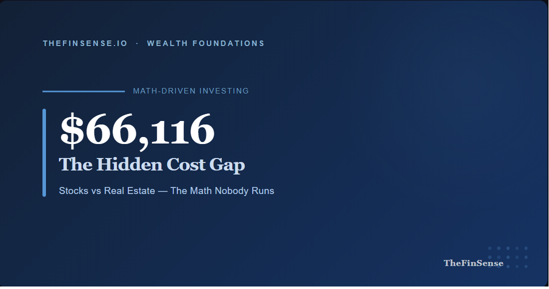 stocks vs real estate featured image showing dollar gap between leveraged rental property and S&P 500 index fund 10-year comparison