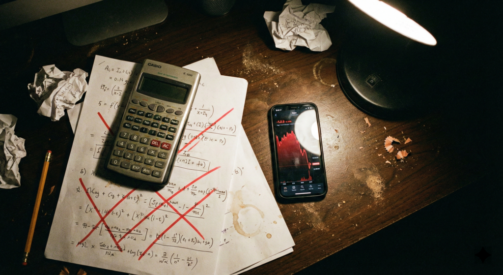 The Illusion of Control in Investing - TheFinSense Messy desk showing the failure of high IQ investing psychology.