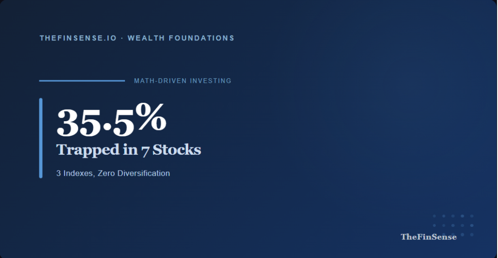 dow vs nasdaq vs sp500 concentration risk 35 percent trapped in 7 tech stocks 2026