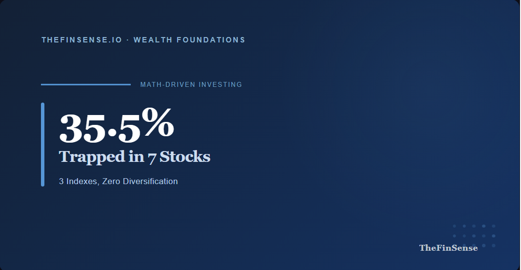 dow vs nasdaq vs sp500 concentration risk 35 percent trapped in 7 tech stocks 2026