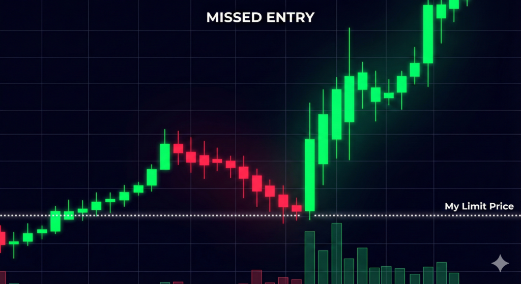 The High Cost of Being "Price Cute" Trying to time a $0.50 dip cost me a $15.00 rally. Market Orders prevent this regret.