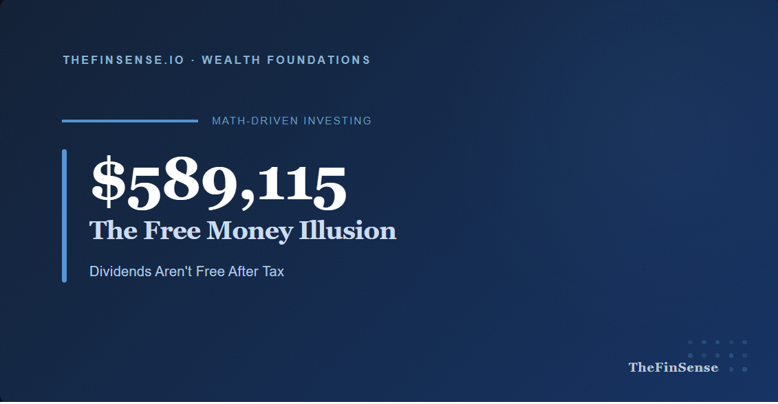 Dividend tax drag terminal wealth gap — $589,115 lost to annual dividend taxes over 30-year compounding period