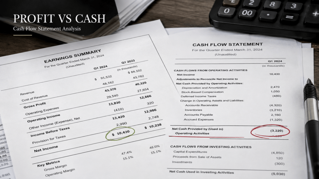 Cash Flow Statement Analysis: How to Read Profit vs. Cash 2 Cash flow statement analysis comparing reported profit with operating cash flow