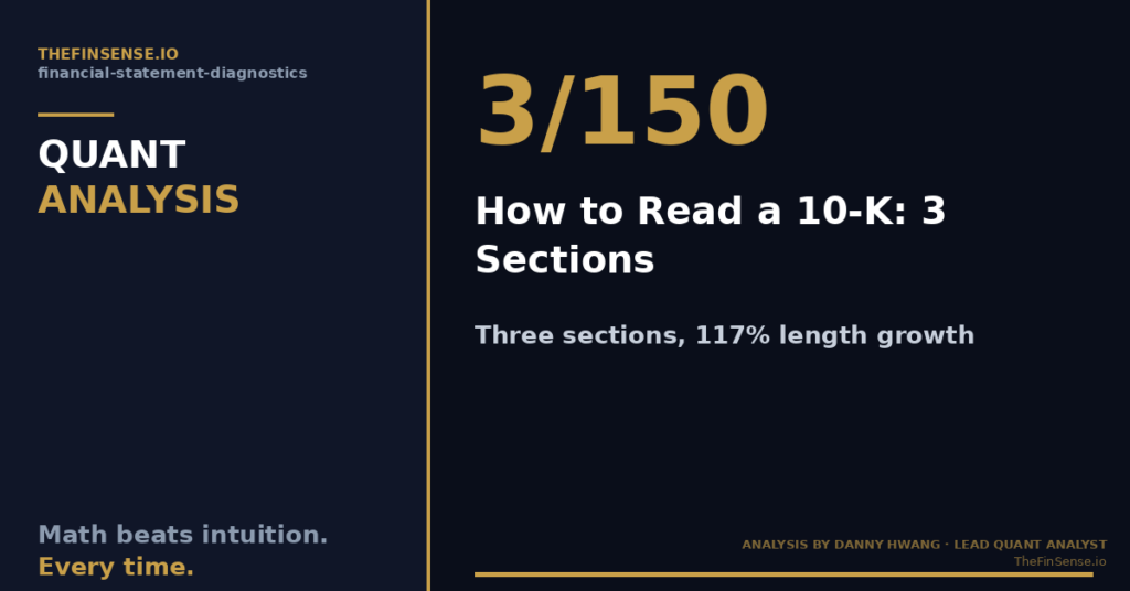 How to read a 10-K — three SEC-mandated sections (Item 1A, Item 7, Item 8) that test the management story.