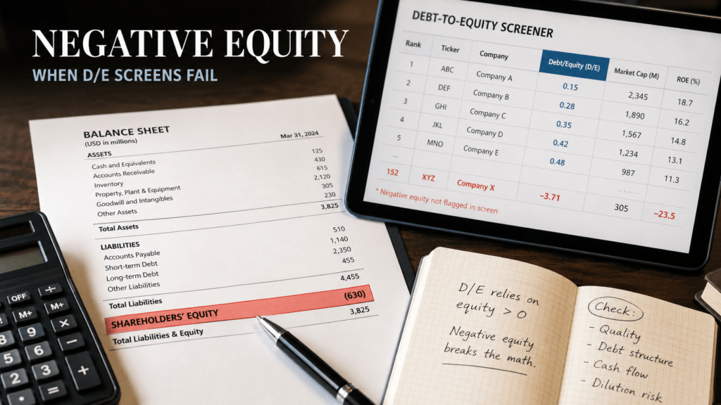 Why Negative Book Equity Breaks S&P 500 D/E Screens 2 Negative equity analysis for screening S&P 500 company leverage