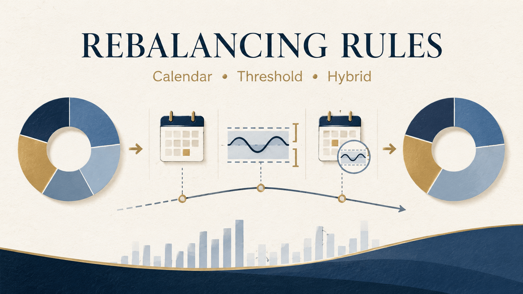Portfolio rebalancing strategy comparison of calendar, threshold, and hybrid rules