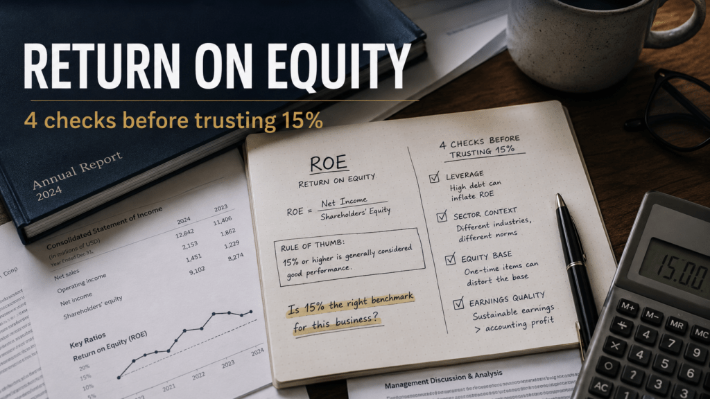 Return on Equity: 4 Checks Before You Trust a 15% ROE 2 Return on equity analysis with four checks for leverage, sector, negative equity, and earnings quality
