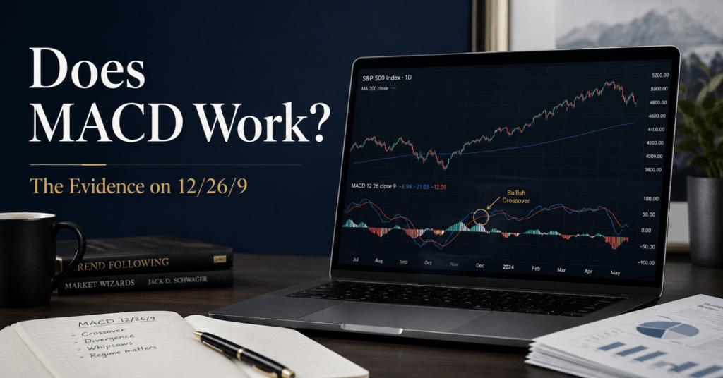 Standard MACD 12 26 9 evidence across five markets and a SPY replication