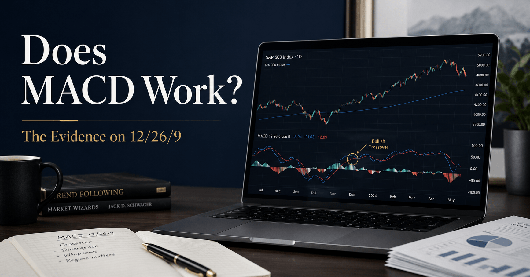 Standard MACD 12 26 9 evidence across five markets and a SPY replication