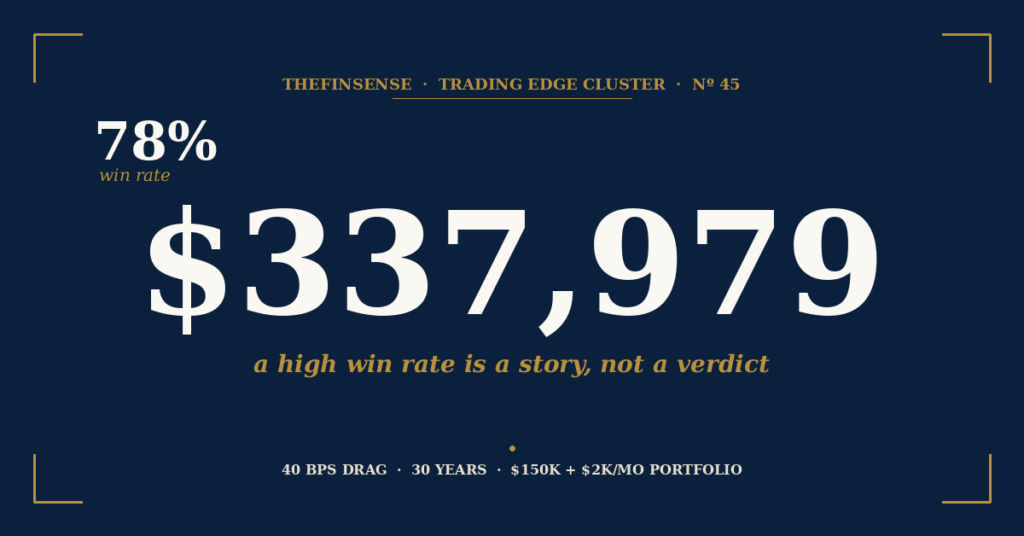 78 Wins 7979 Gone The Asymmetry Costs Three Decades TheFinSense Golden Cross 78 win rate vs $337979 30 year wealth gap on $150K + $2Kmo portfolio