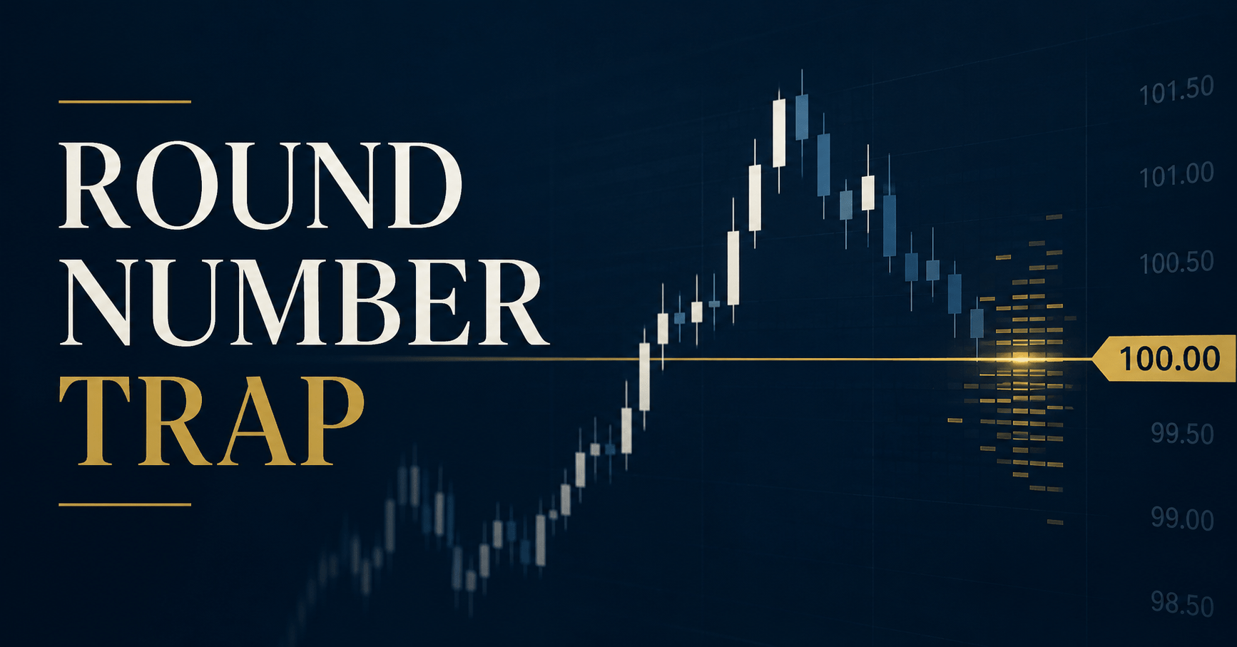 Support and resistance at round numbers shown as clustered trading activity rather than a guaranteed price reversal