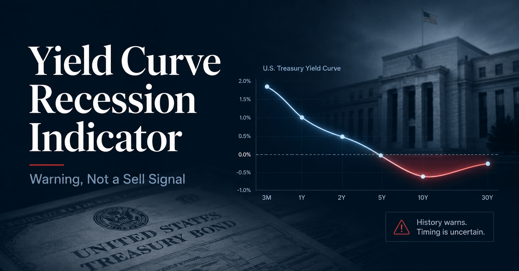 Yield curve recession indicator showing short Treasury yields above long Treasury yields